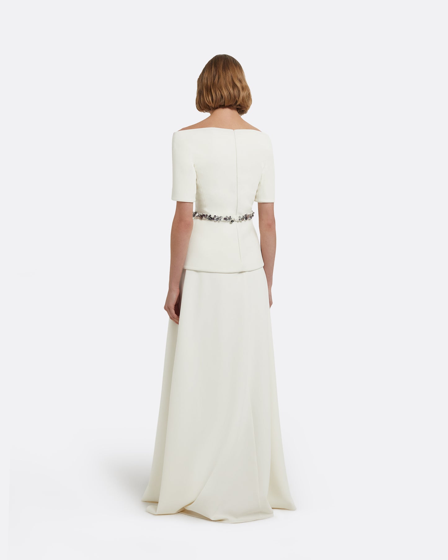 Lyddie Top in Ivory with Embellished Belt