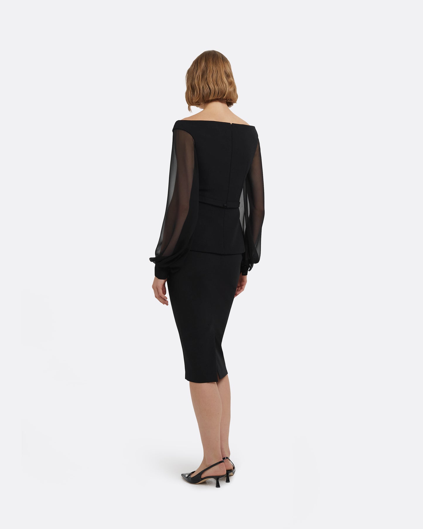 Breena Top in Black with Embellished Belt