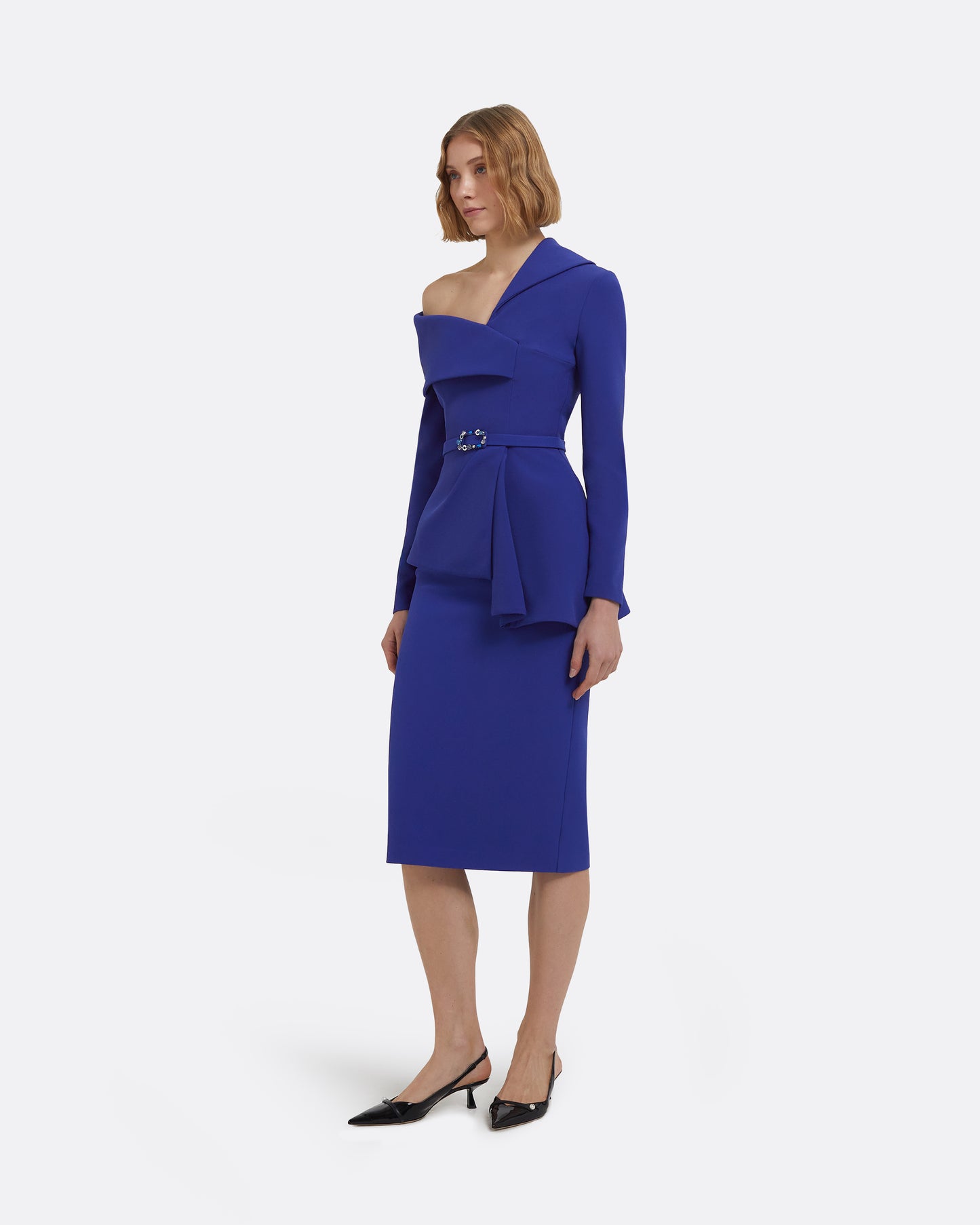Odessa Tops in Skiathos Blue with Multi-Blues Belt