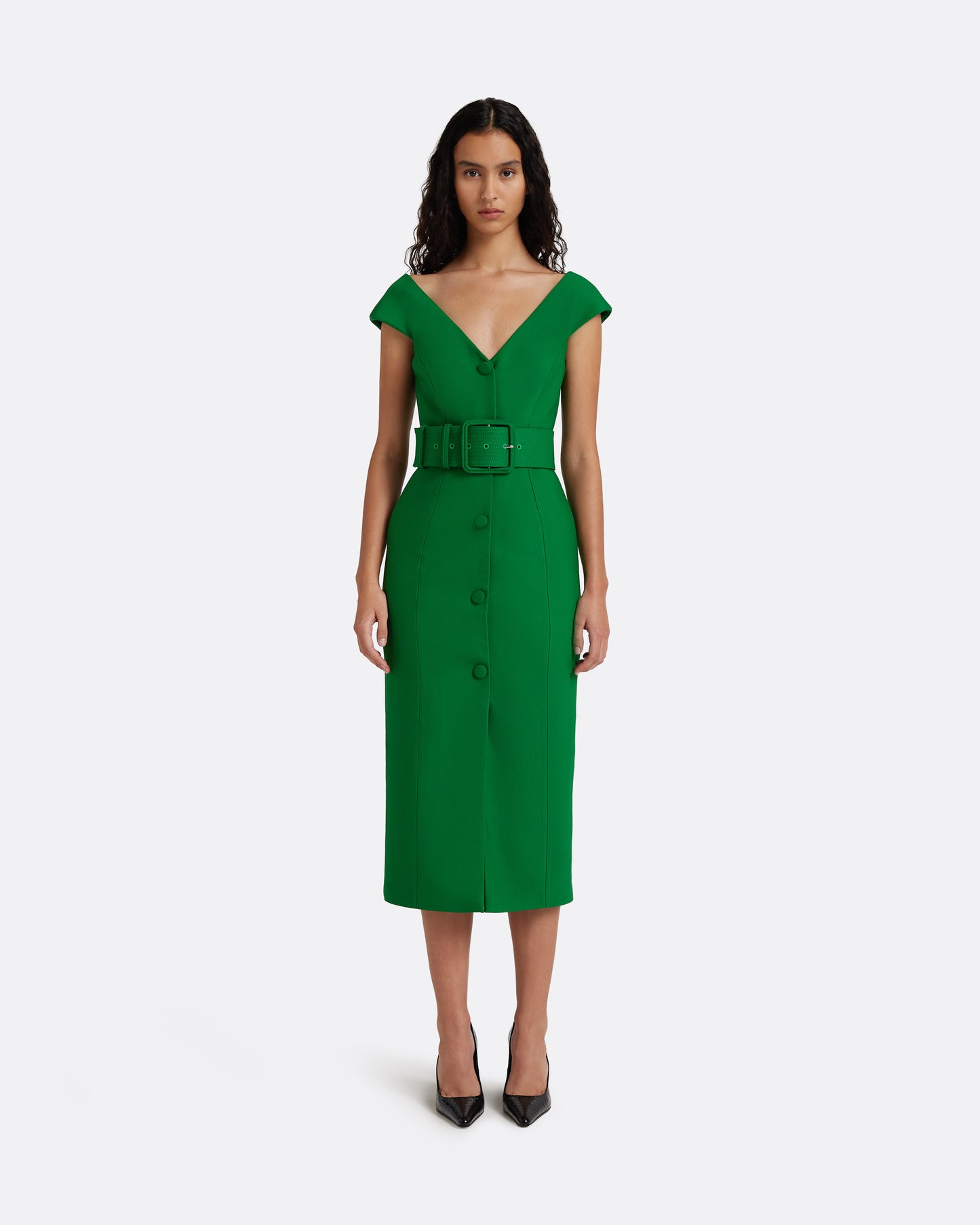 Klea Midi Dress in Blade Green