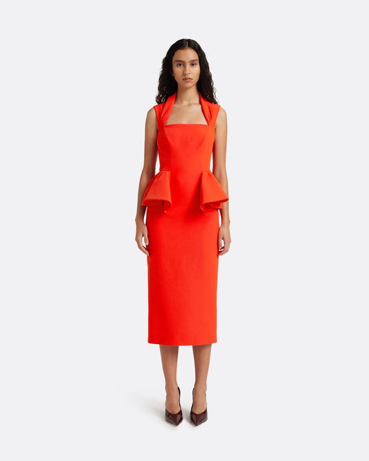 Milou Midi Dress in Apple Red