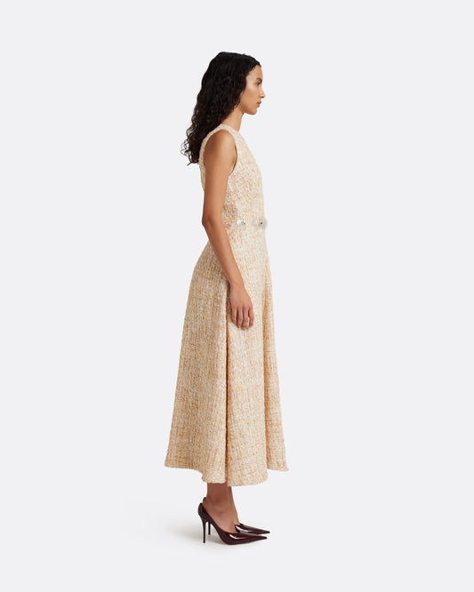 Maisie Midi Dress in Tweed