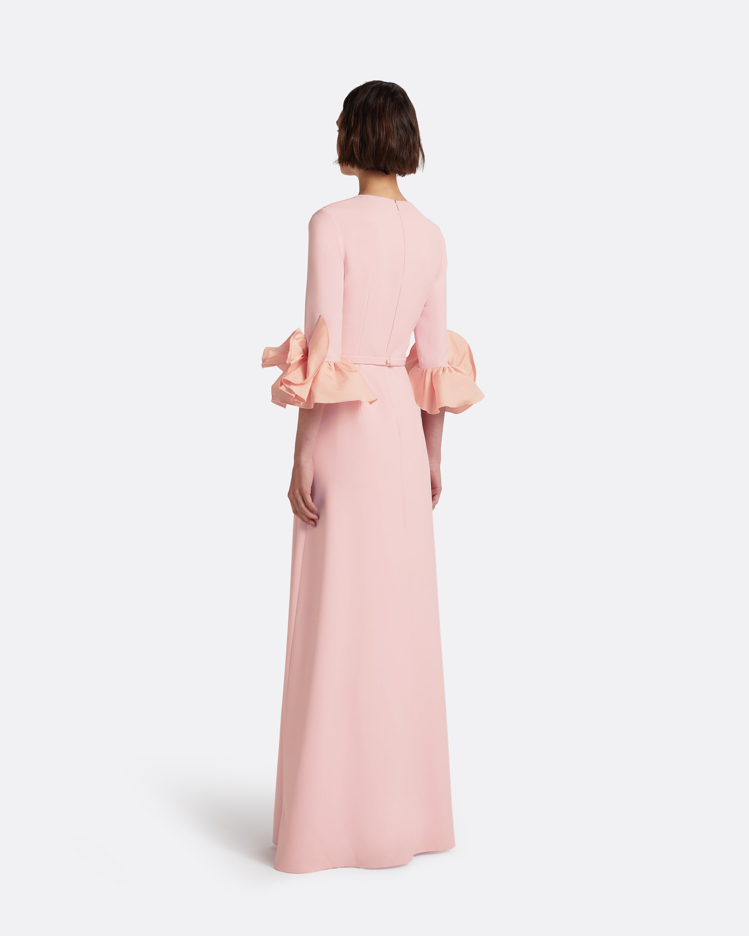Belen Long Dress in Lychee with Embellished Belt – Safiyaa London
