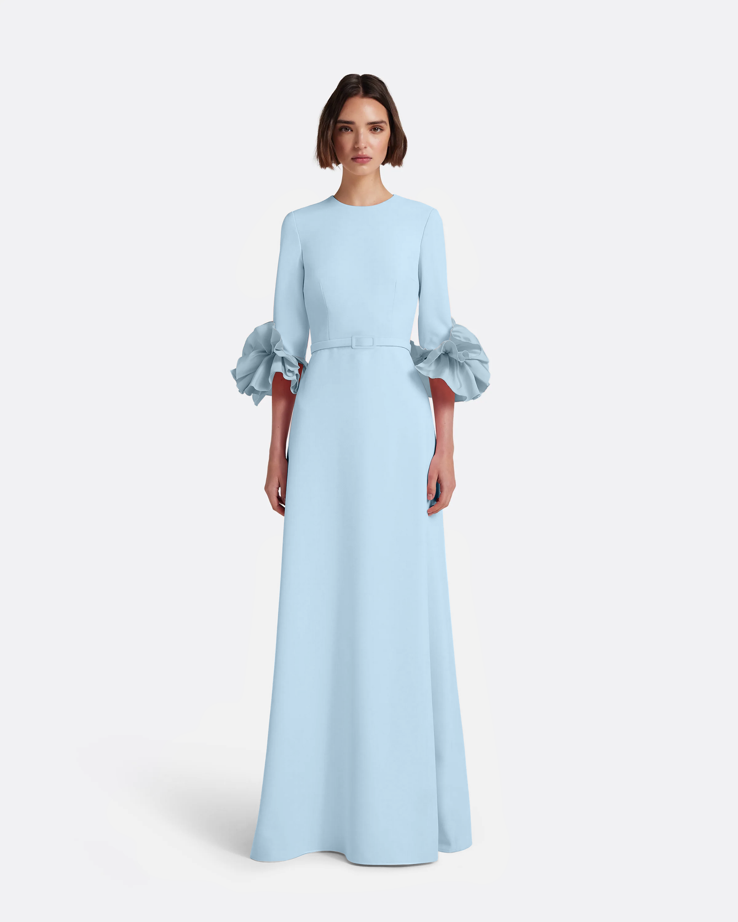 Belen Long Dress in Pale Blue – Safiyaa London