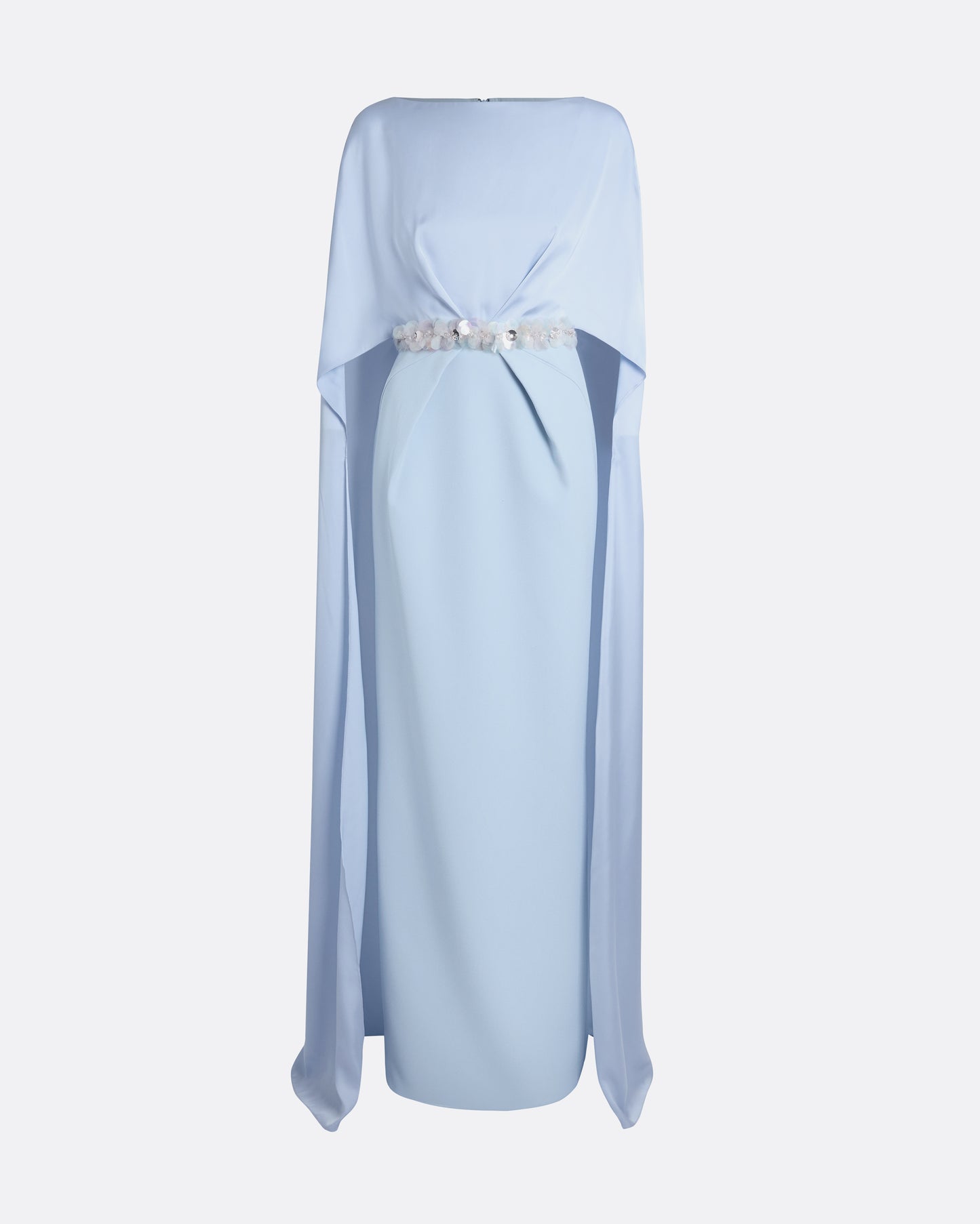 Mirabella Long Dress in Soft Sky with Embellished Belt