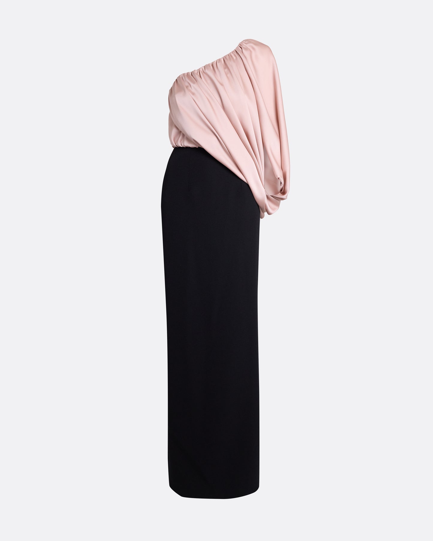 Ines Long Dress in Ballet Pink on Black