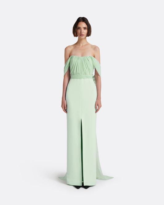 Iselle Dress Long in Sea Glass