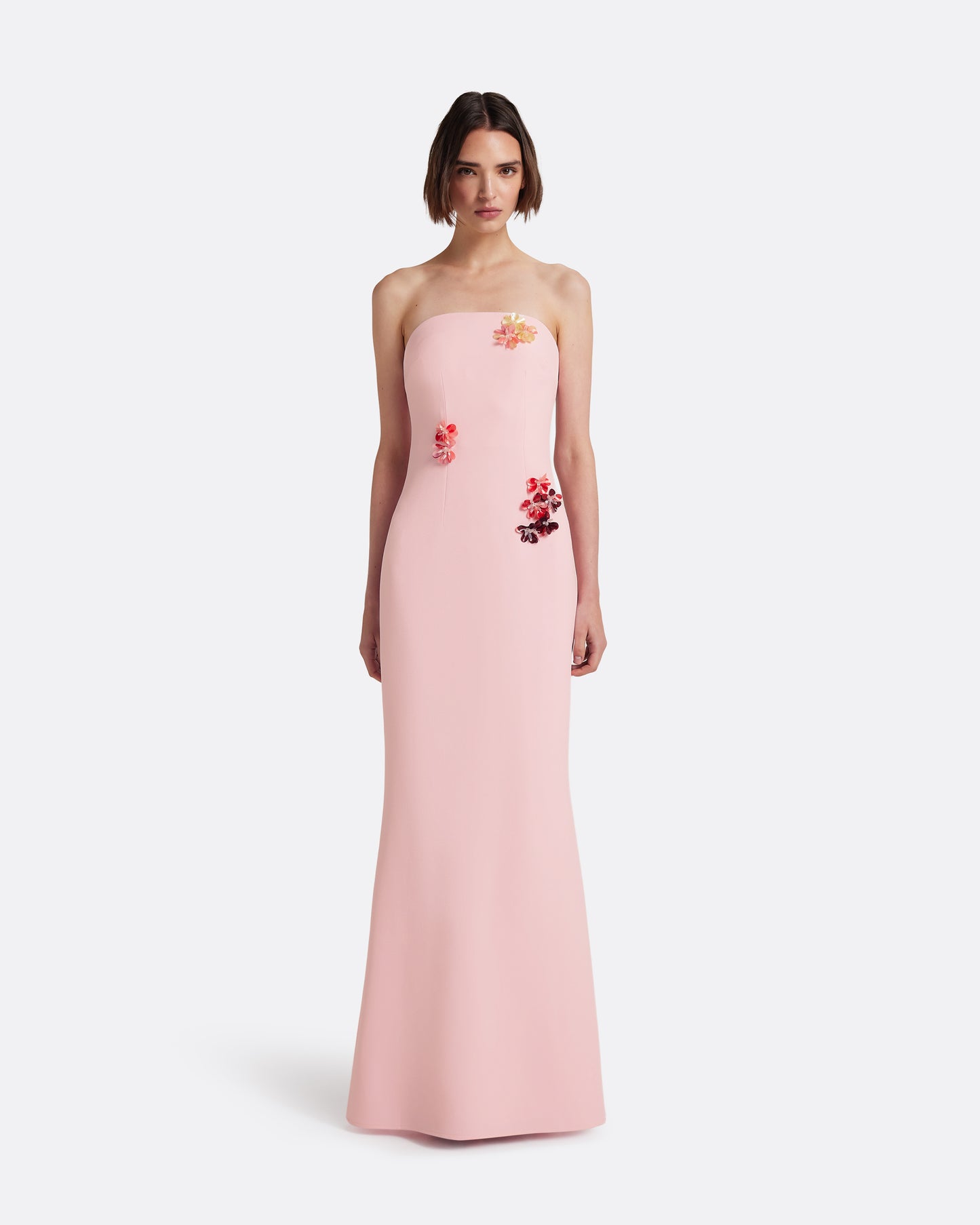 Soshin Long Dress in Lychee with Embroidery