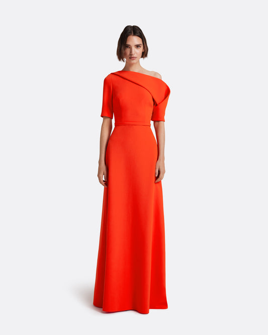 Stephanie Long Dress in Apple Red