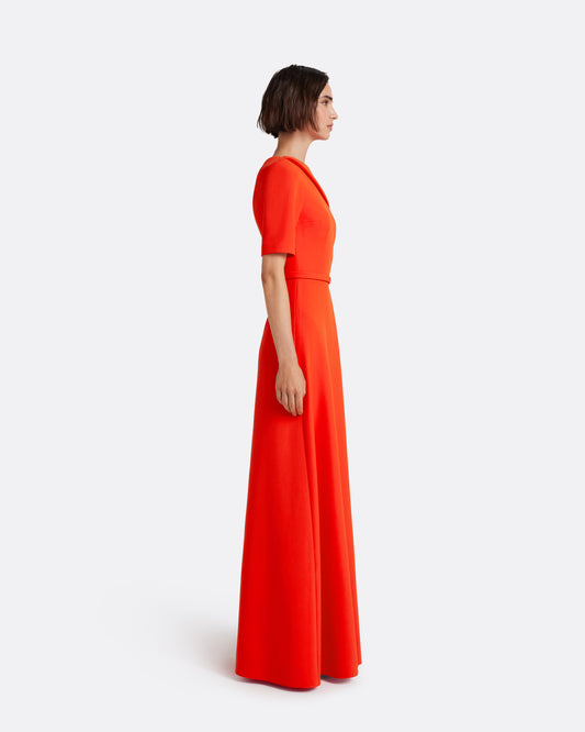 Stephanie Long Dress in Apple Red