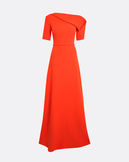 Stephanie Long Dress in Apple Red