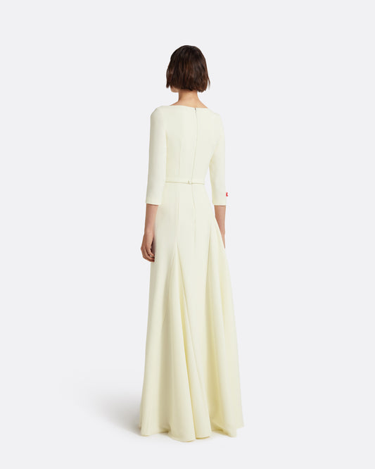 Emilia Long Dress in Sorbet with Pink Embroidery