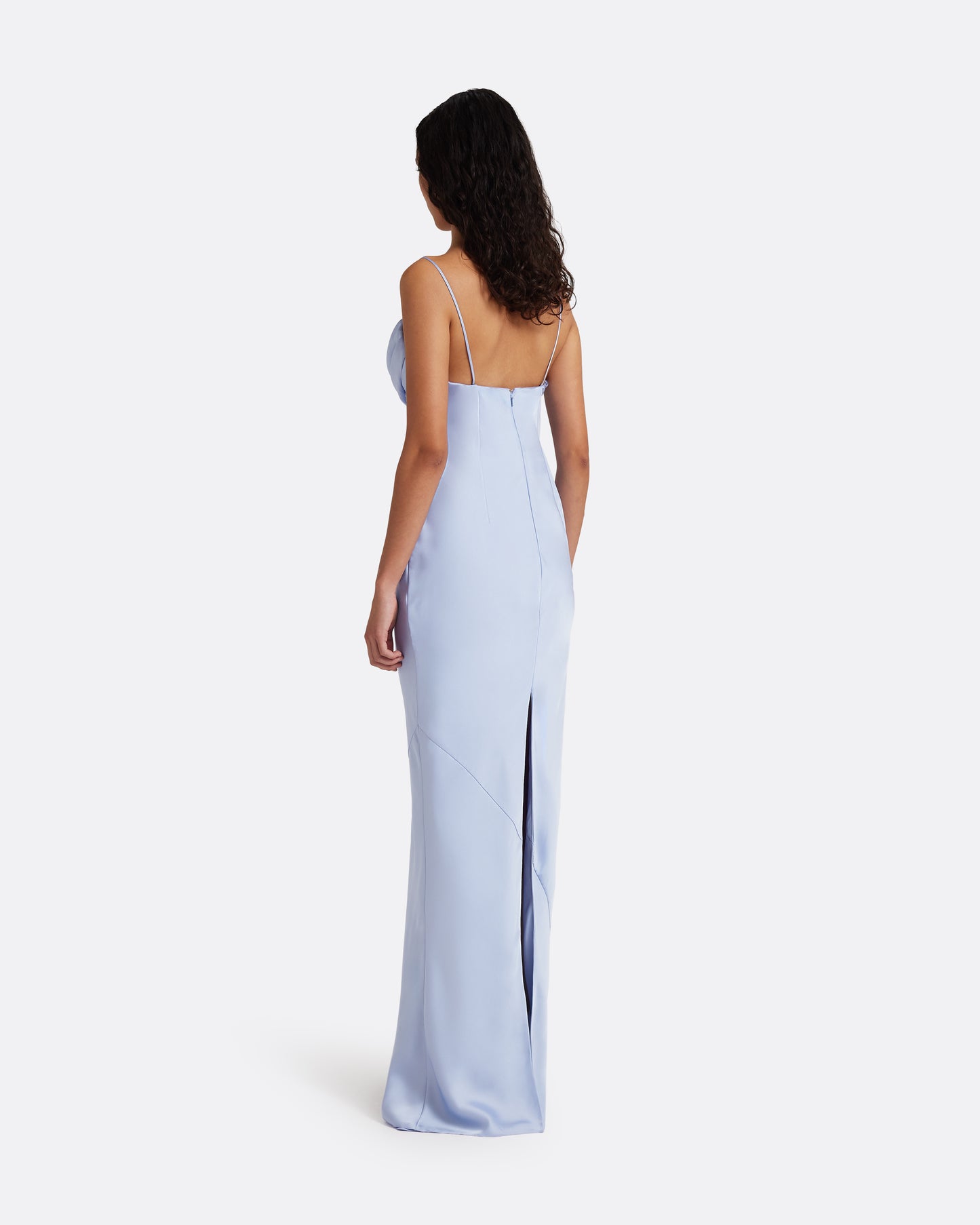 Jules Long Dress in Soft Sky with Crystal Embellishment