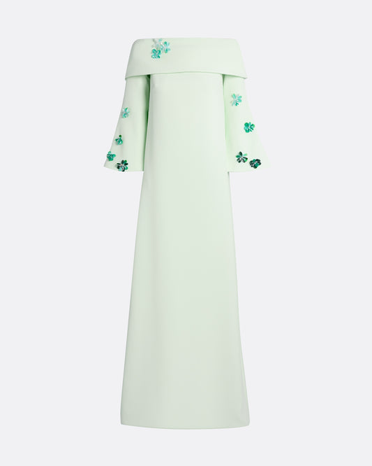 Cielle Long Dress with Pheobe Harness in Sea Glass