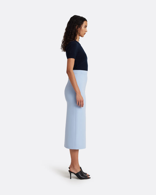 Georgie Skirt in Soft Sky with Crystal Buttons
