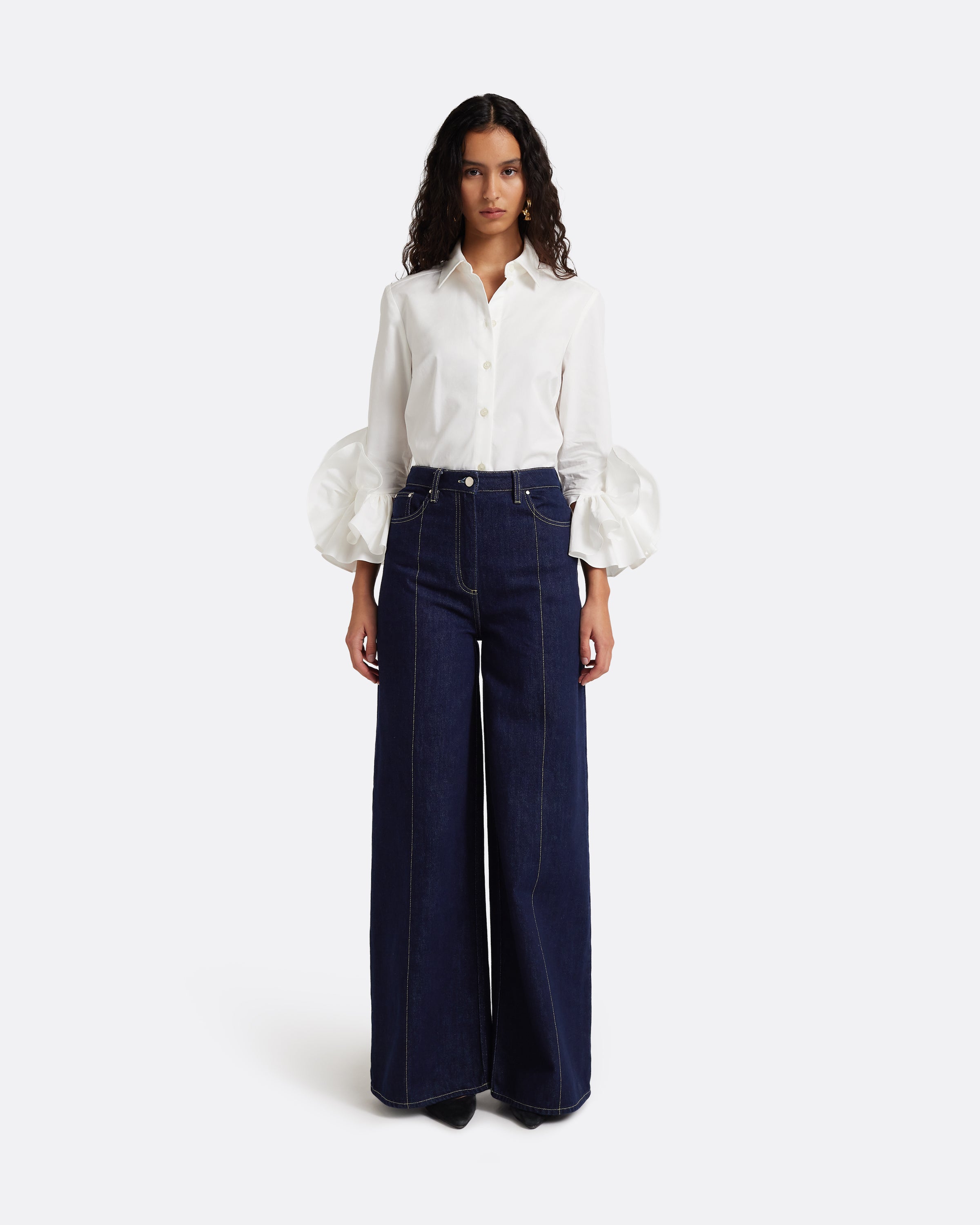Fulvia Denim Trouser in Dark Wash