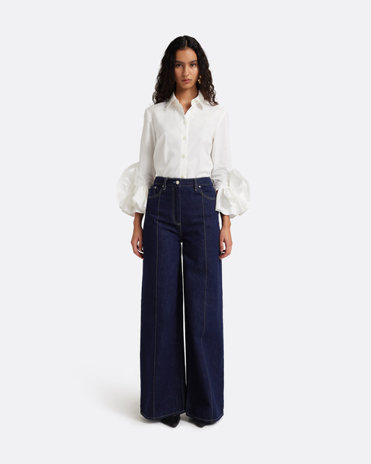 Fulvia Denim Trouser in Dark Wash