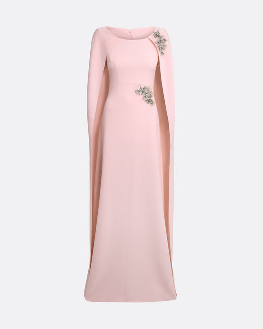 Yuna Long Dress in Lychee with Silver