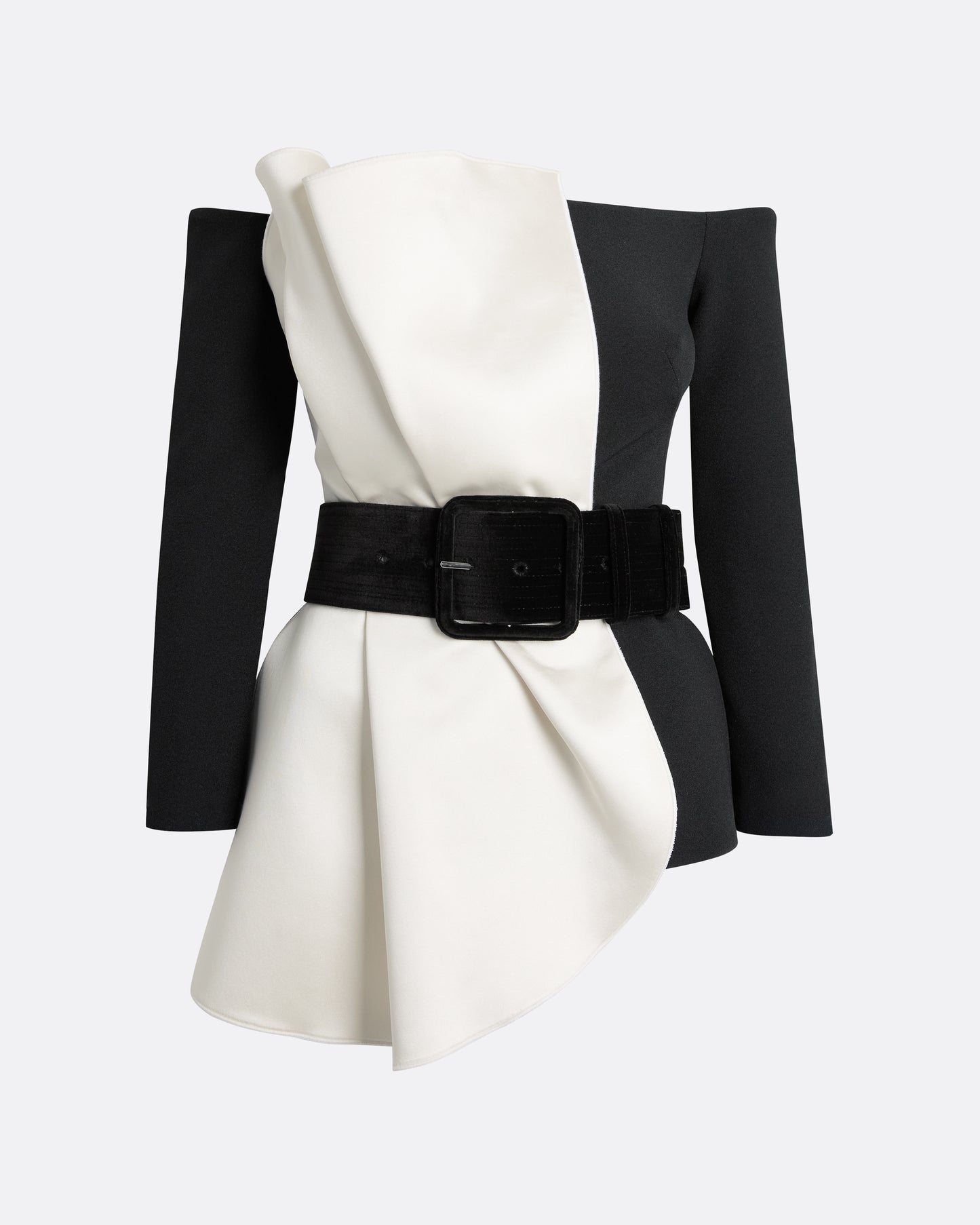 Yuka Top in Ivory On Black