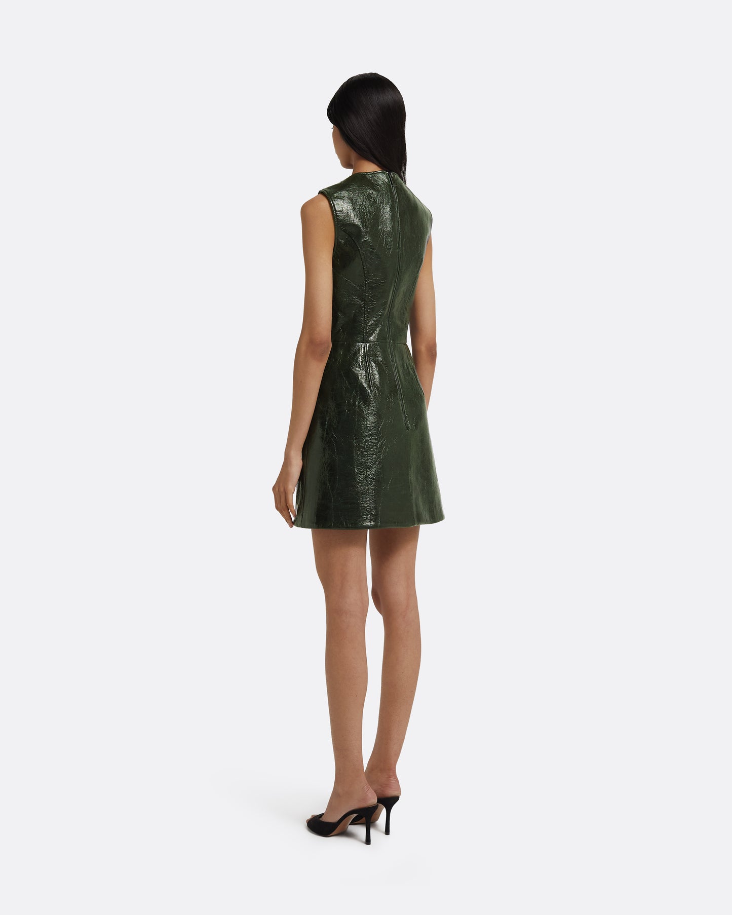 Hunter Mini Dress in Collard Green
