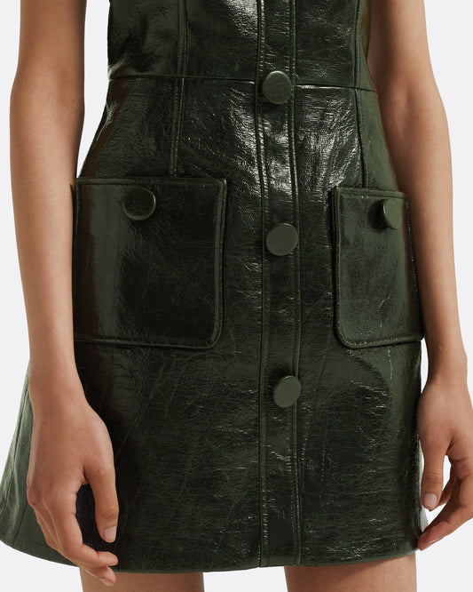 Hunter Mini Dress in Collard Green