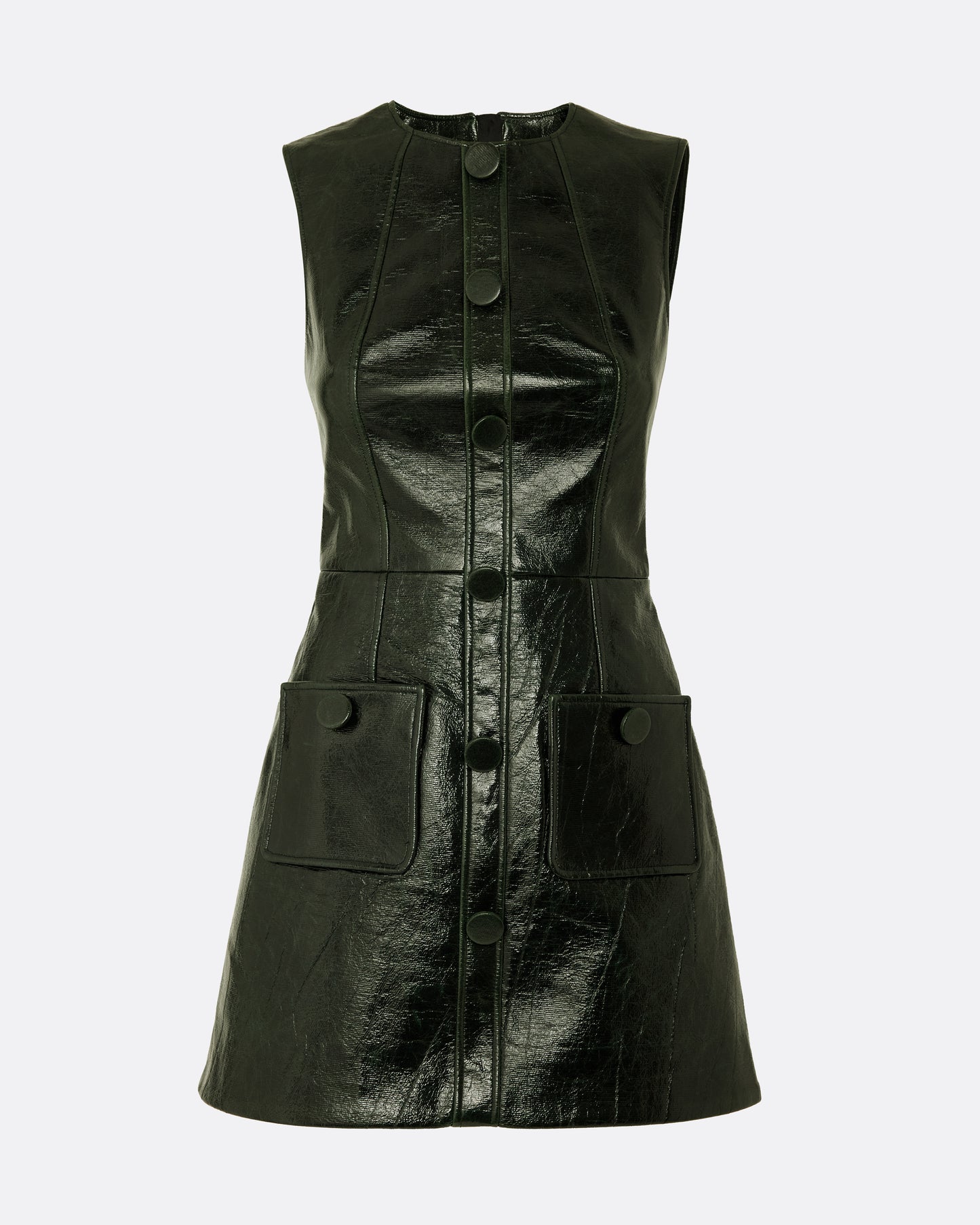 Hunter Mini Dress in Collard Green