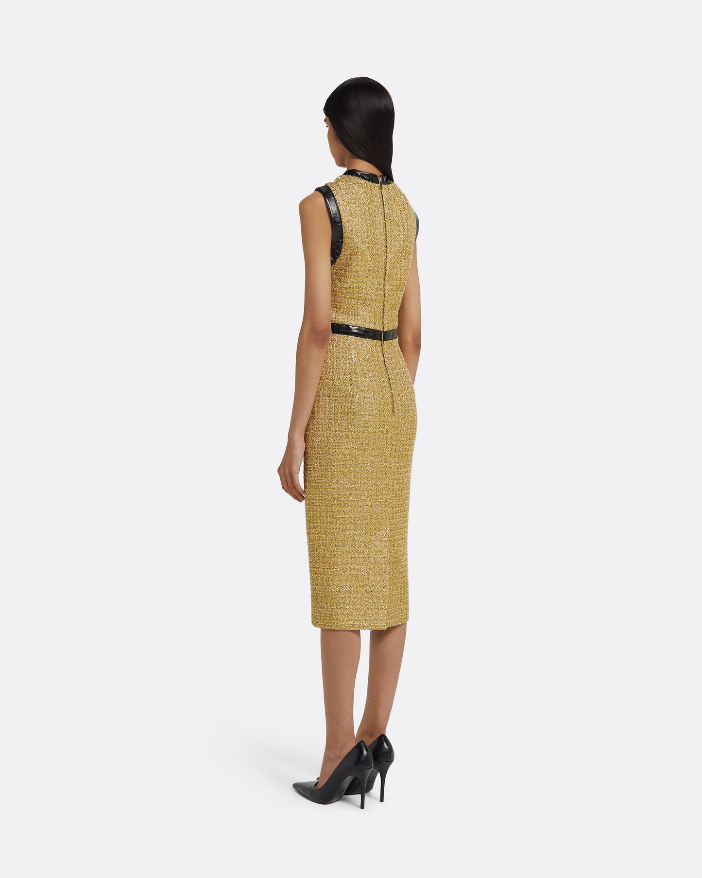 Peyton Midi Dress in Yellow Gold