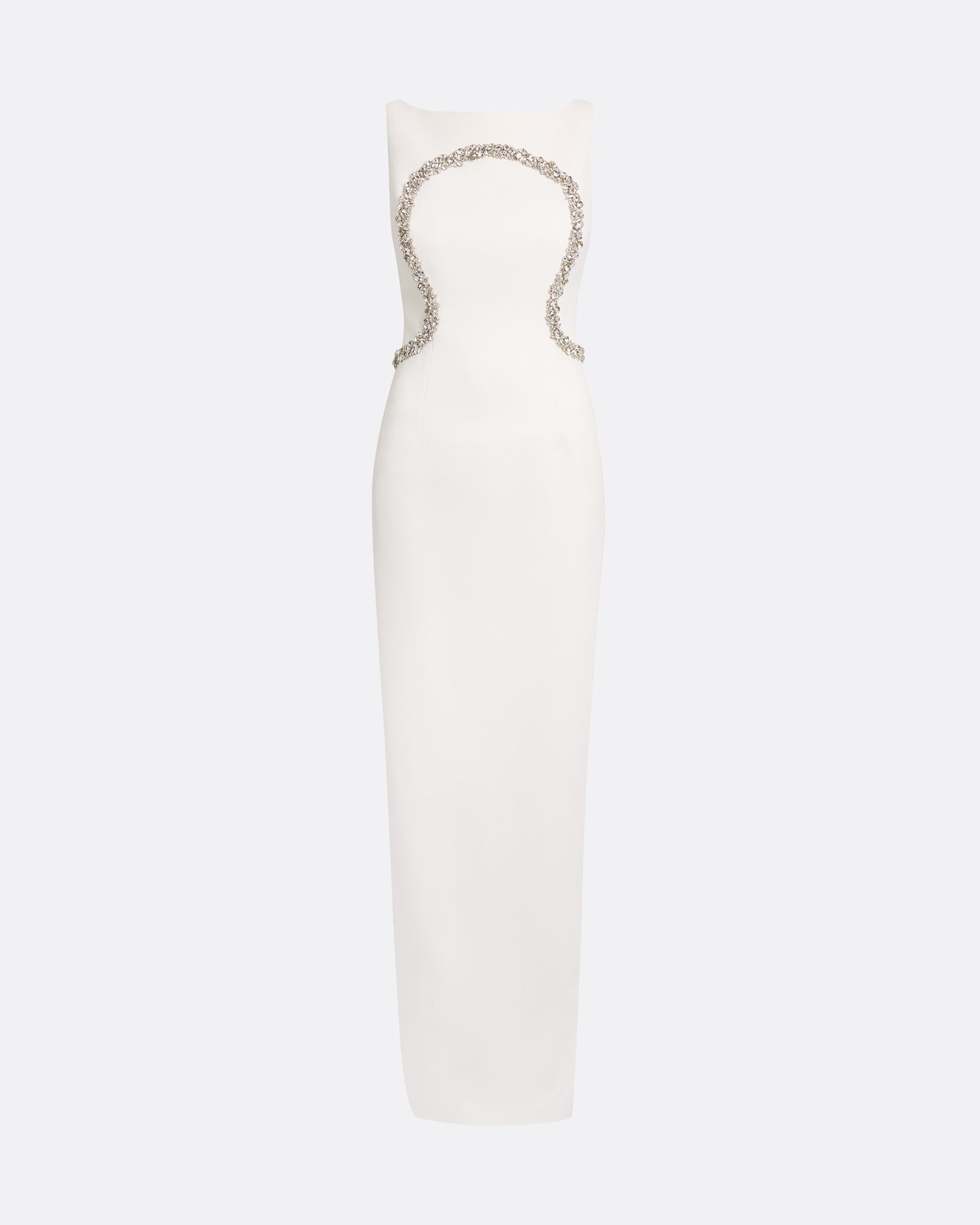 Riley Long Dress in Ivory with Crystal Embellishment