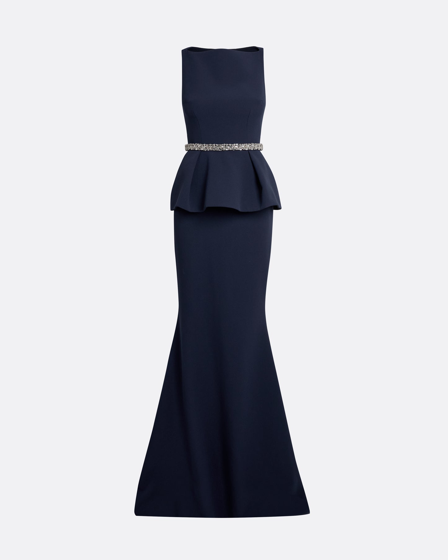 Carter Dress Long & Jonia Belt in Maritime with Crystal