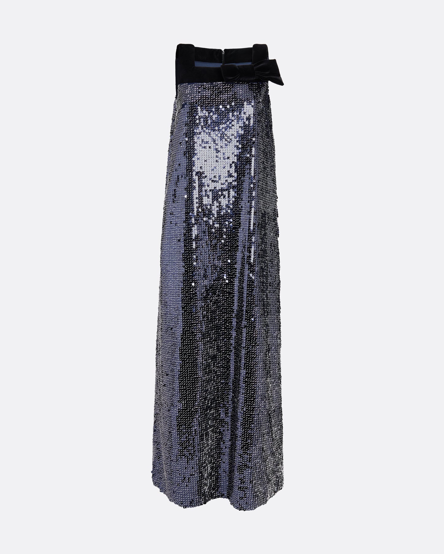 Quincy Long Dress in Navy & Silver