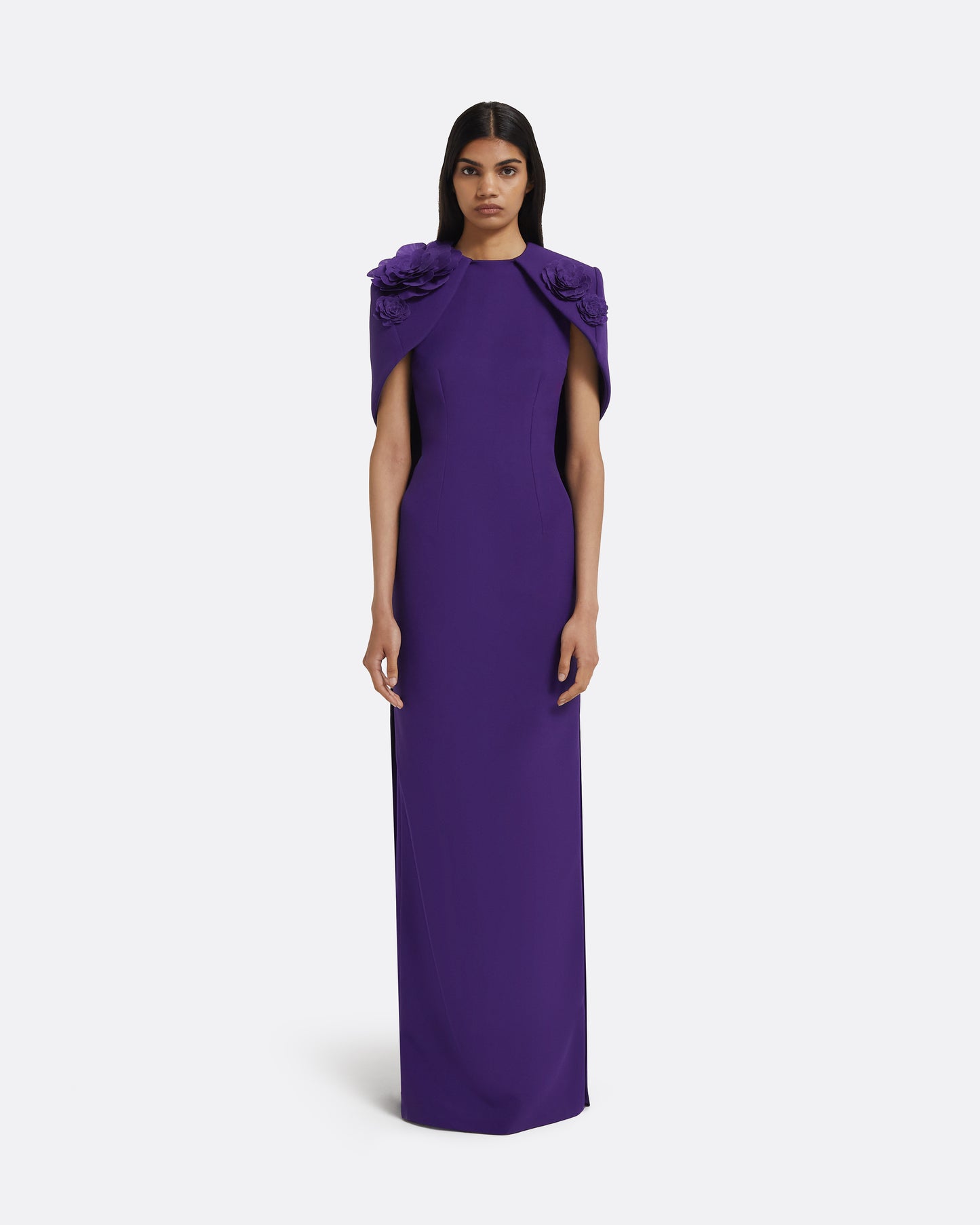 Lennox Long Dress in Pansy with Pansy Embellishment