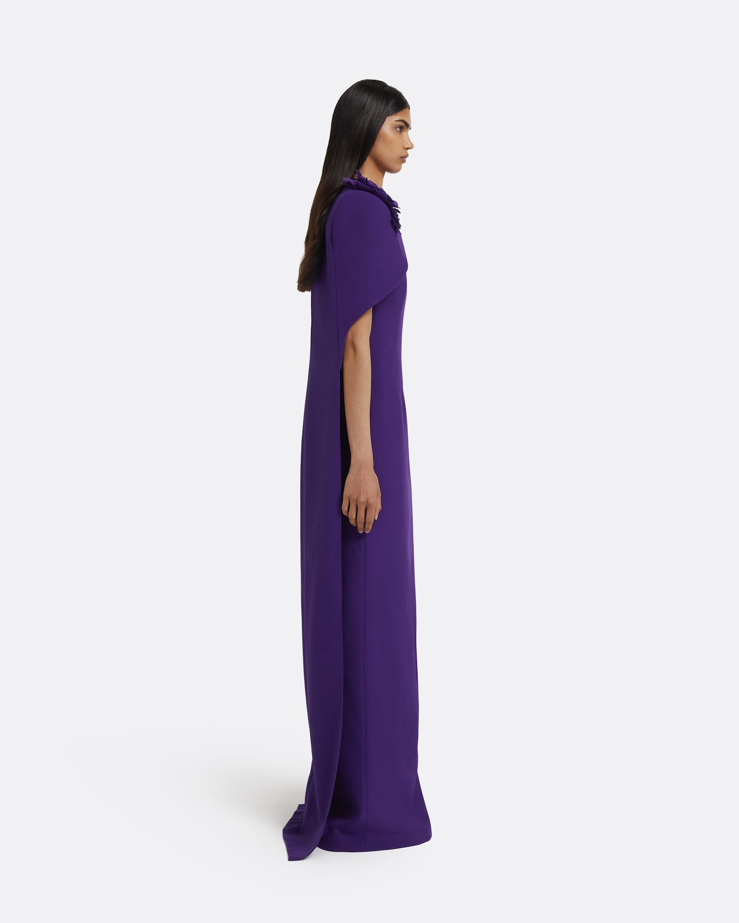 Lennox Long Dress in Pansy with Pansy Embellishment