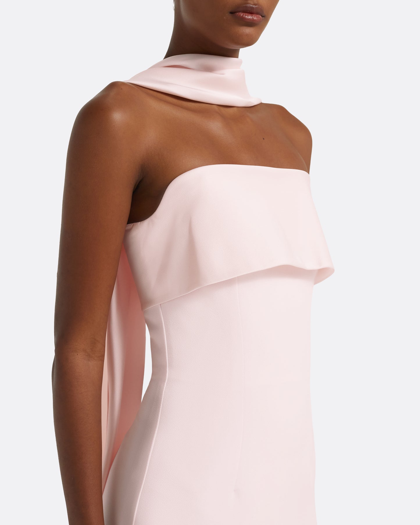 Roshana Barely Pink Long Dress Safiyaa London Roshana Barely Pink Long Dress Safiyaa London