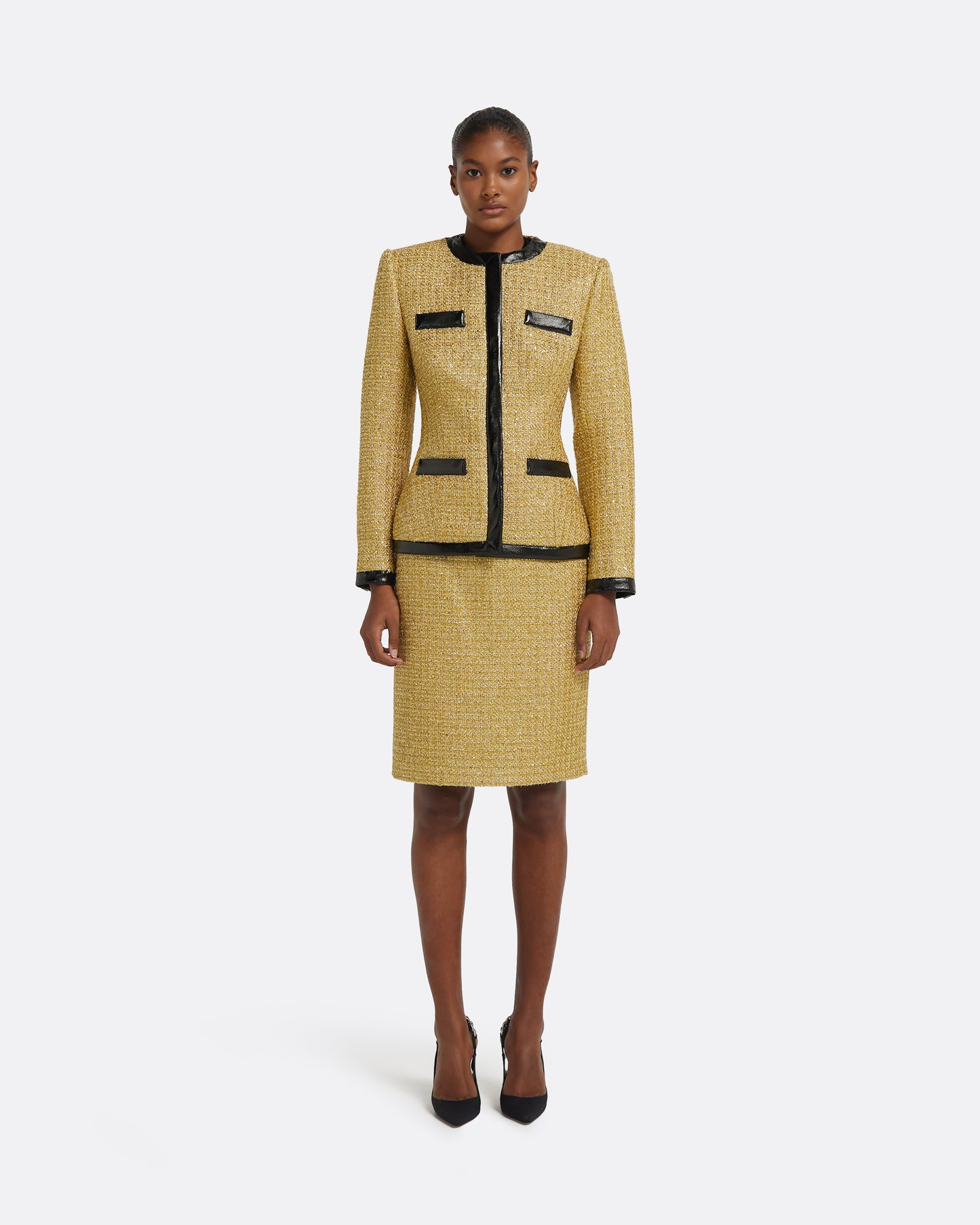 Lucas Midi Skirt in Yellow Gold