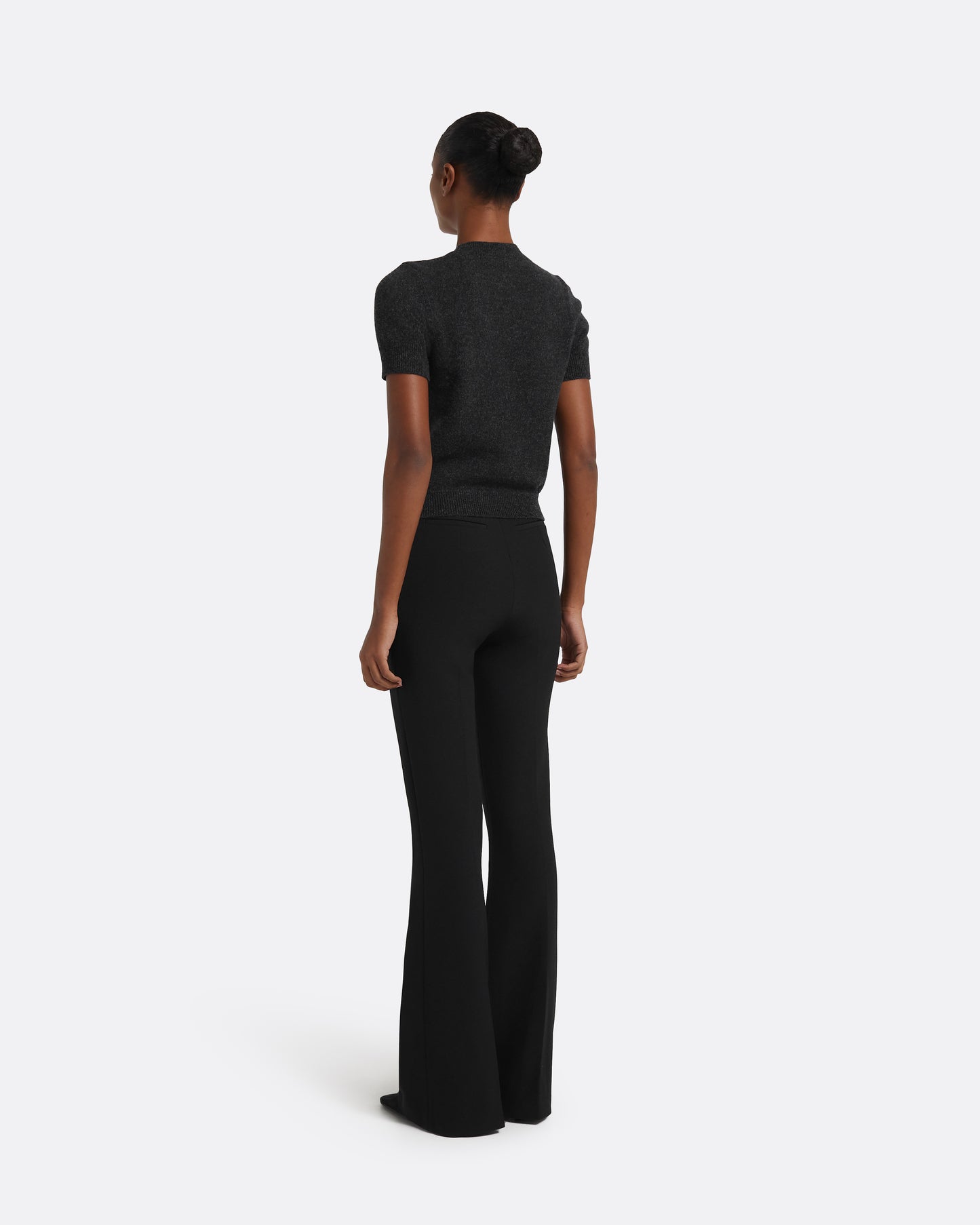 Zade Knitted T-Shirt in Black Melange