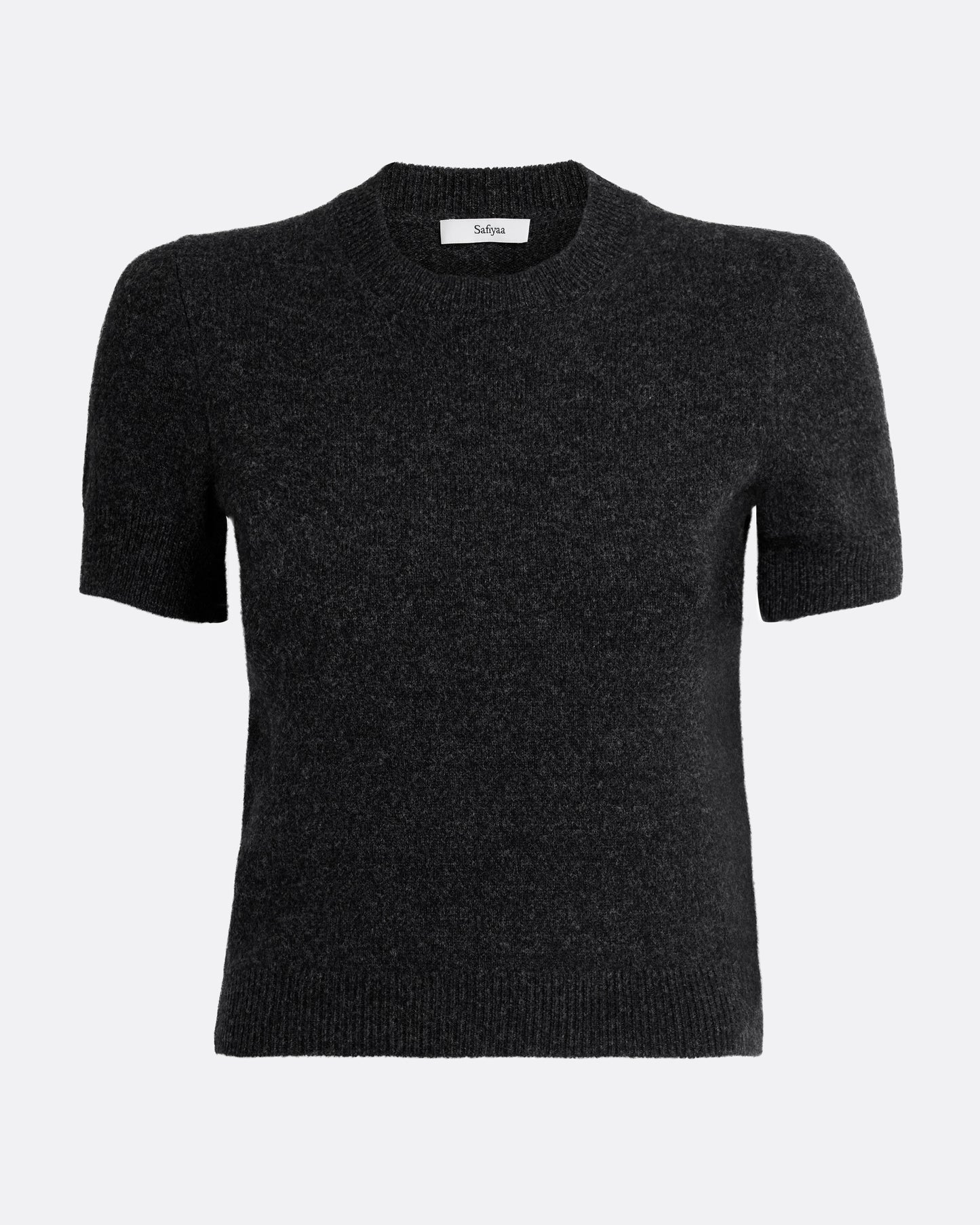 Zade Knitted T-Shirt in Black Melange