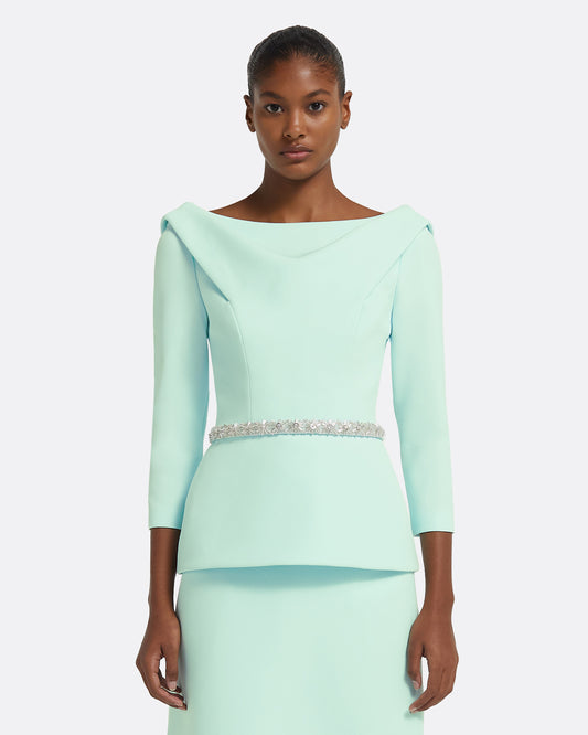 Shawn Top in Frost with Crystal