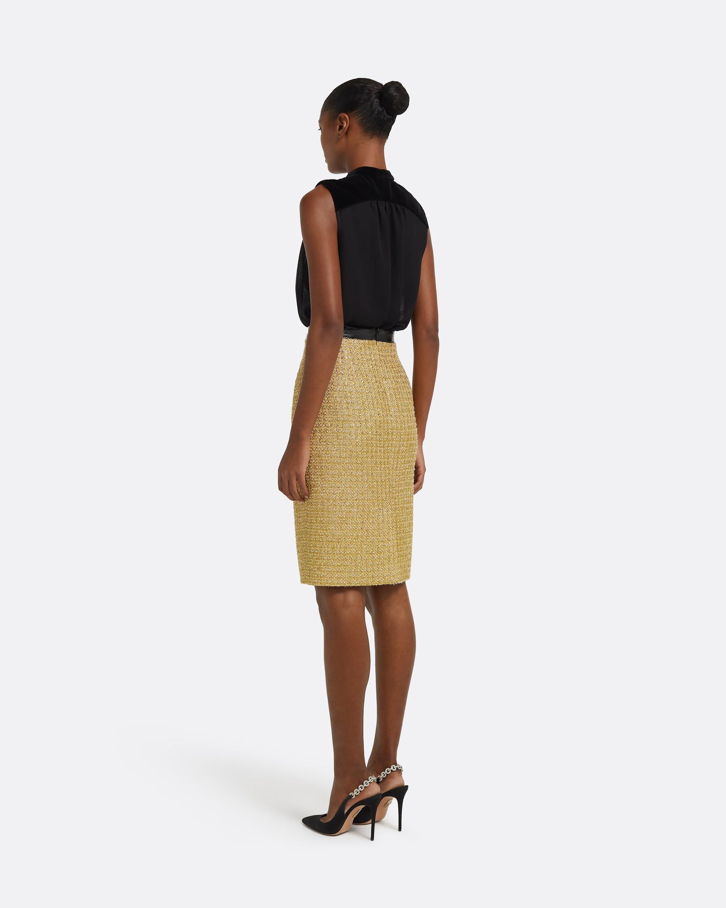 Lucas Midi Skirt in Yellow Gold