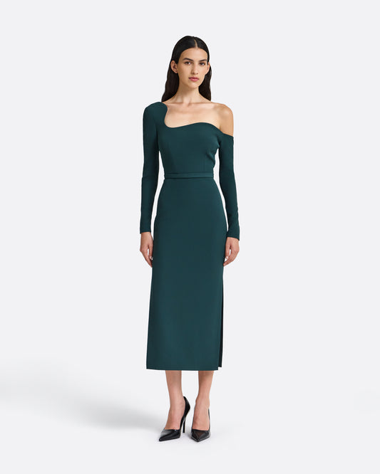 Amia Midi Dress in Darkest Spruce
