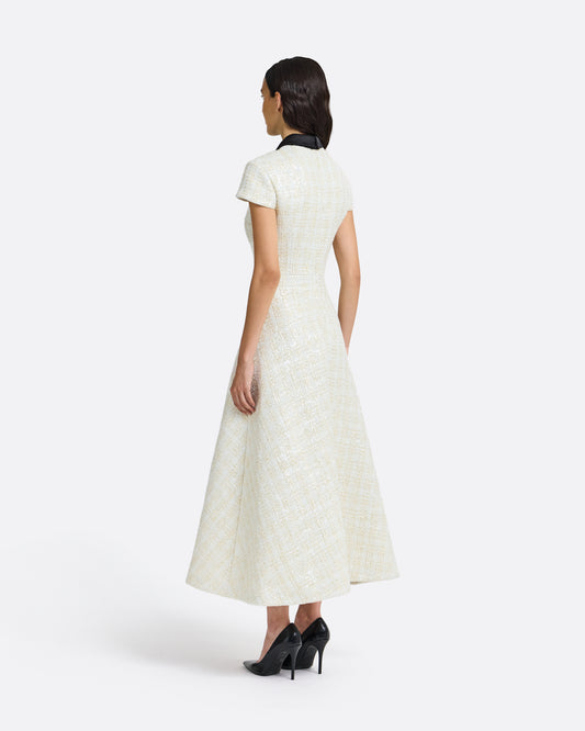 Ascah Midi Dress in Golden Ivory