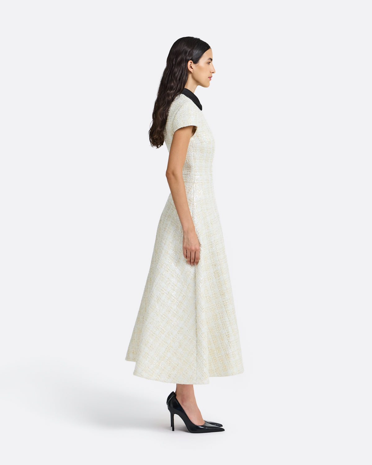 Ascah Midi Dress in Golden Ivory