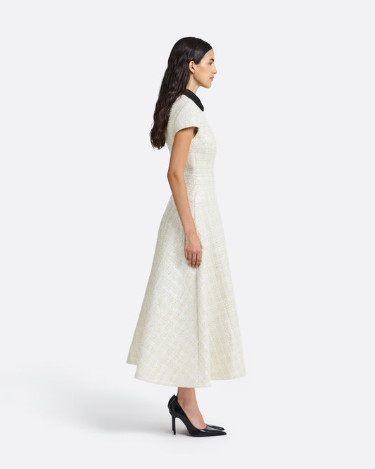 Ascah Midi Dress in Golden Ivory