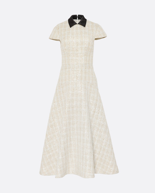 Ascah Midi Dress in Golden Ivory