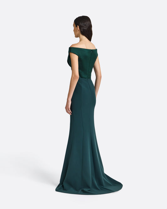 Merissa Long Dress in Darkest Spruce