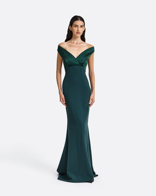 Merissa Long Dress in Darkest Spruce