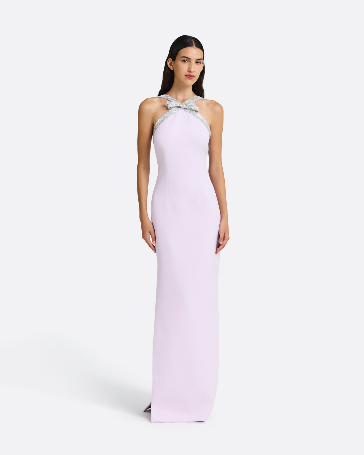 Ardine Embroidered Long Dress in Lilac Snow