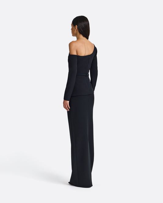 Aime Embroidered Top in Black