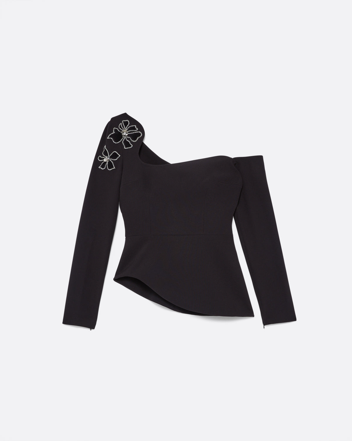 Aime Embroidered Top in Black