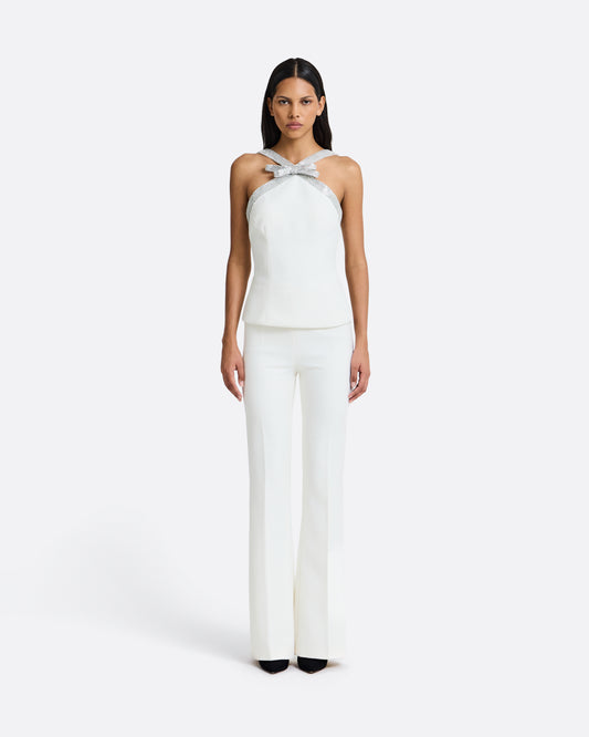 Dienna Embroidered Top in Ivory