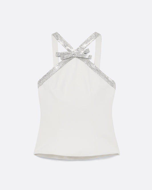 Dienna Embroidered Top in Ivory